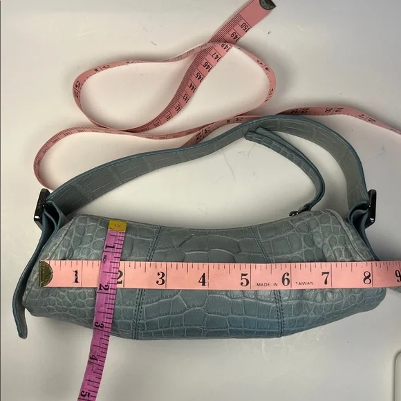 Auth. Tods Vintage Bamboo Barrel Mini Bag ~ in Blue Alligator 🐊 Skin Leather